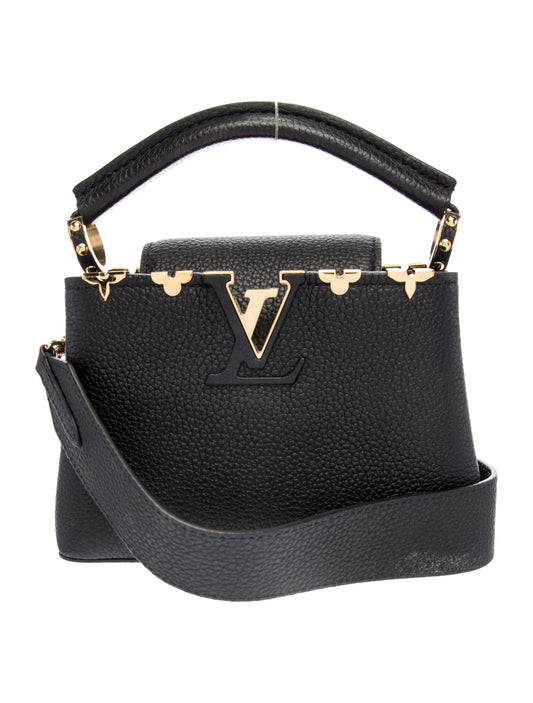 Capucines Mini en cuir Taurillon avec fleur