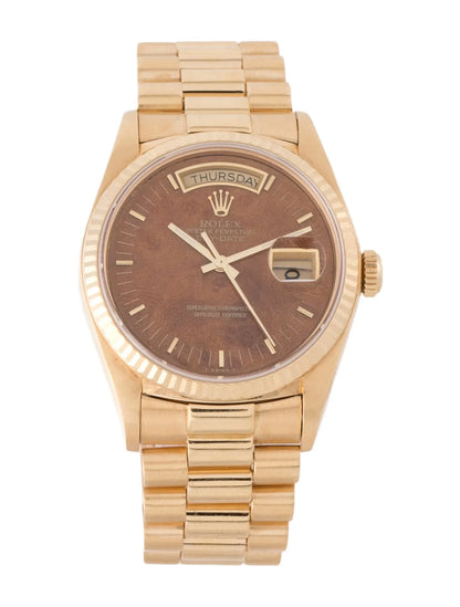 Montre Day-Date avec cadran en loupe de bois