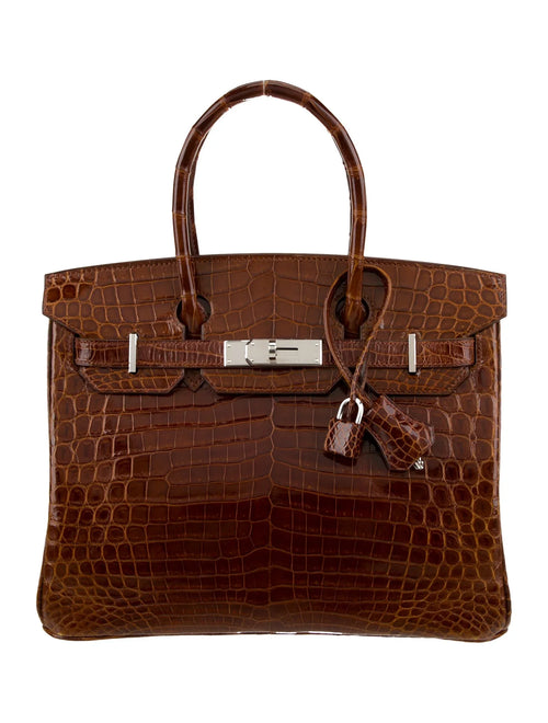 Birkin 30 de cocodrilo del Nilo brillante