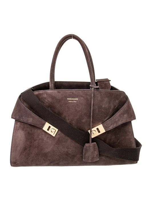 Suede Top Handle Bag Medium