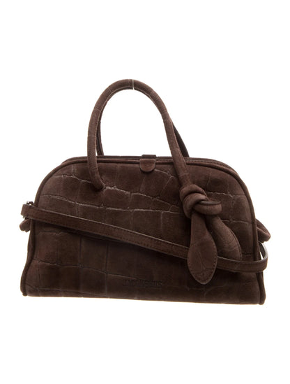 Suede Top Handle Bag