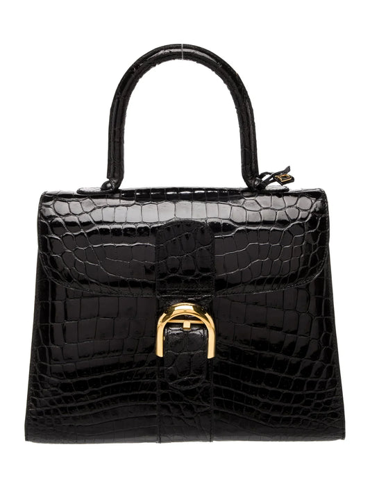 Crocodile Top Handle Bag MM Vintage