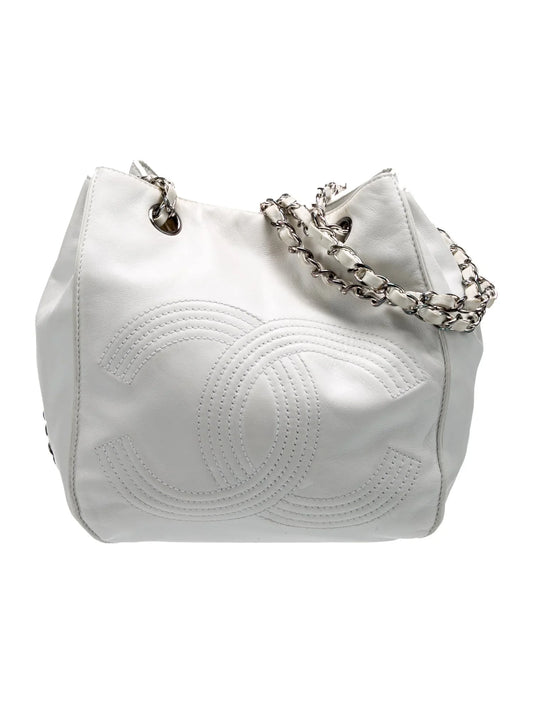 Bolso cubo de piel de cordero CC vintage