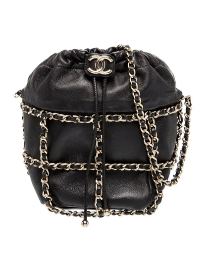Chain Drawstring Bucket Bag