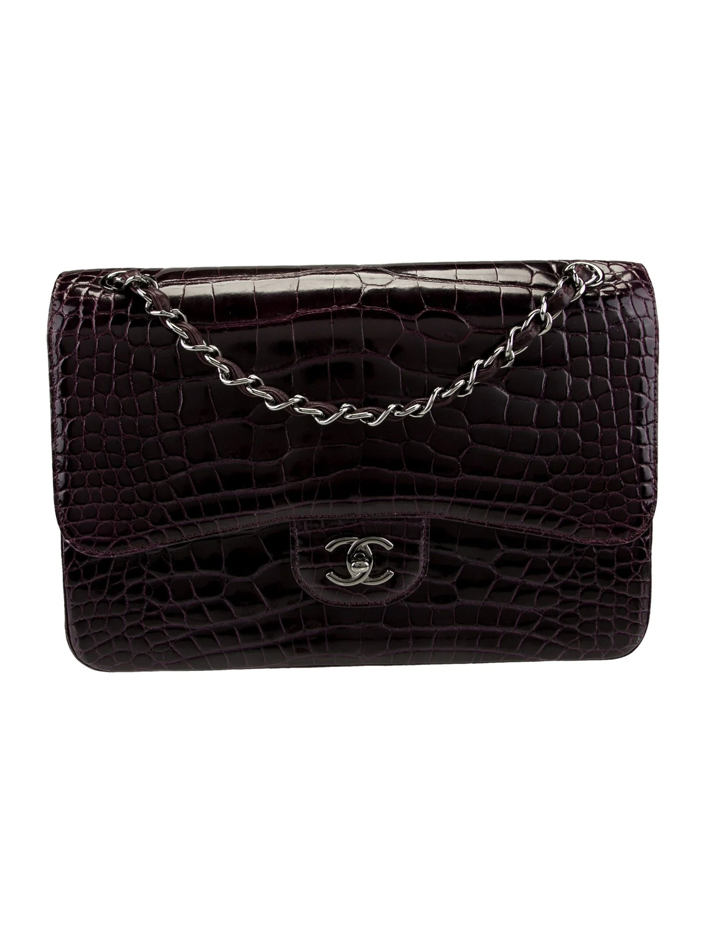 Classic Jumbo Alligator Double Flap Bag