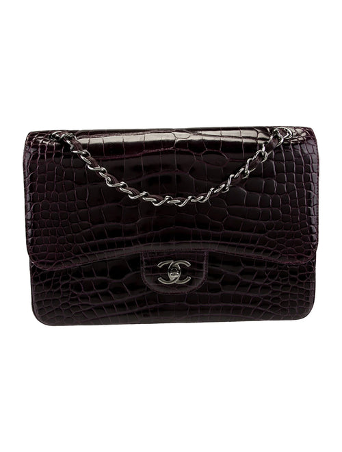 Classic Jumbo Alligator Double Flap Bag