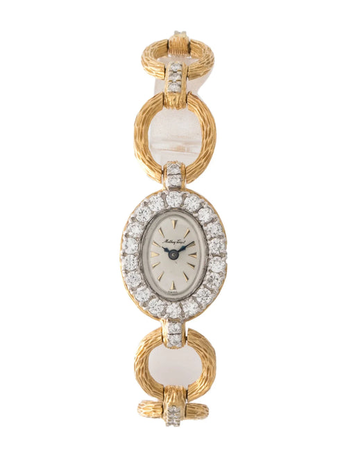 Mathey-Tissot Vintage 18K Gold Oval Link Watch