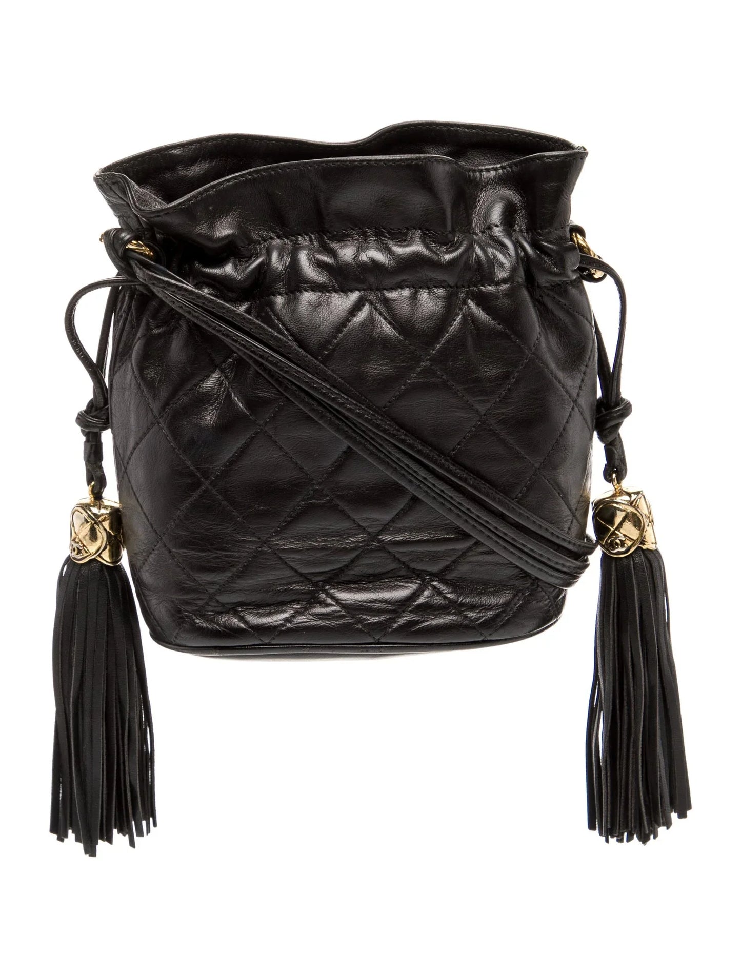 Quilted Tassel Bucket Bag