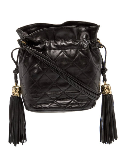 Quilted Tassel Bucket Bag