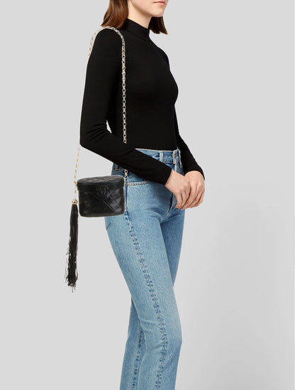 Quilted Tassel Bucket Bag