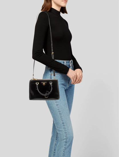 Saffiano Vernice Leather Top Handle Bag
