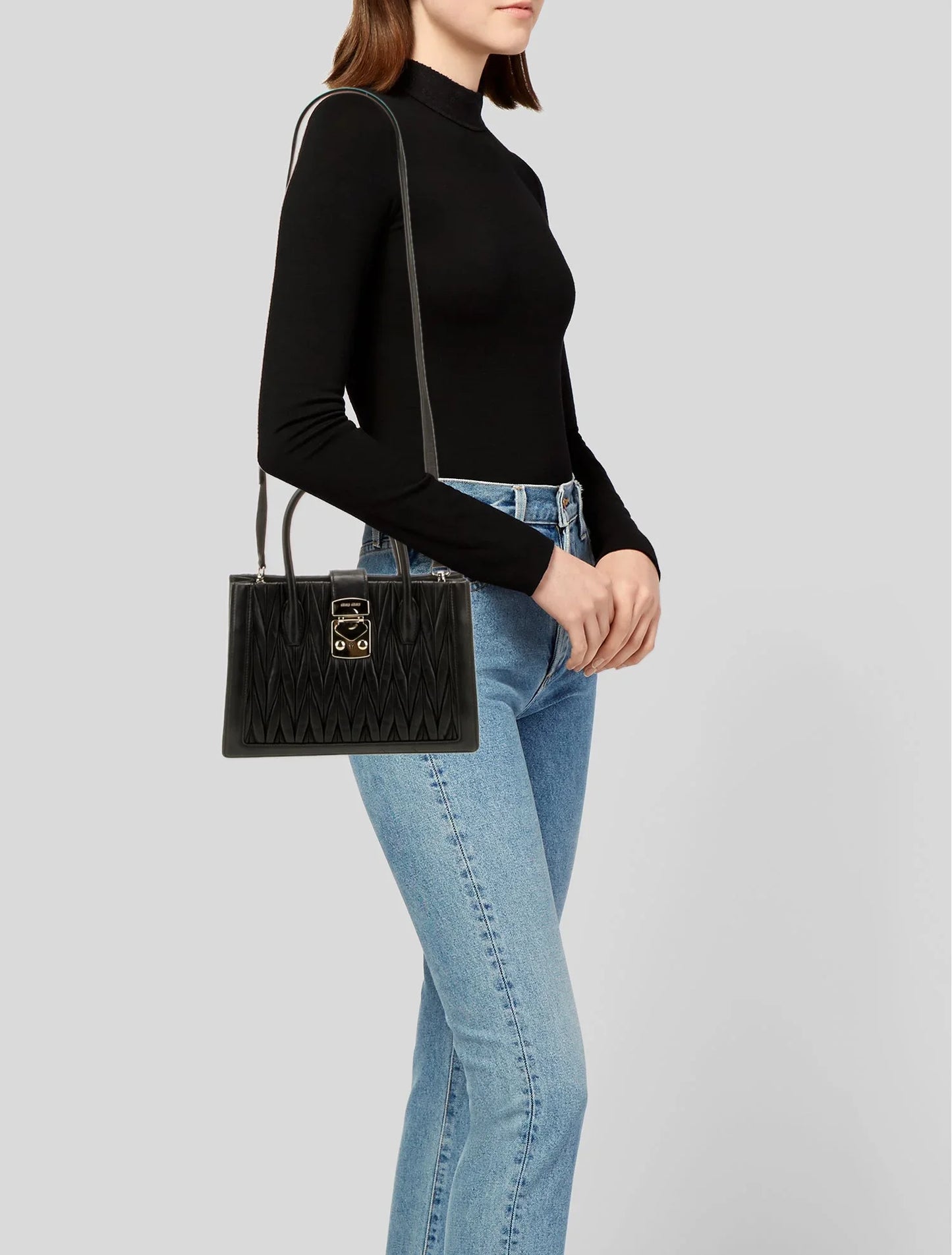 Leather Top Handle Bag