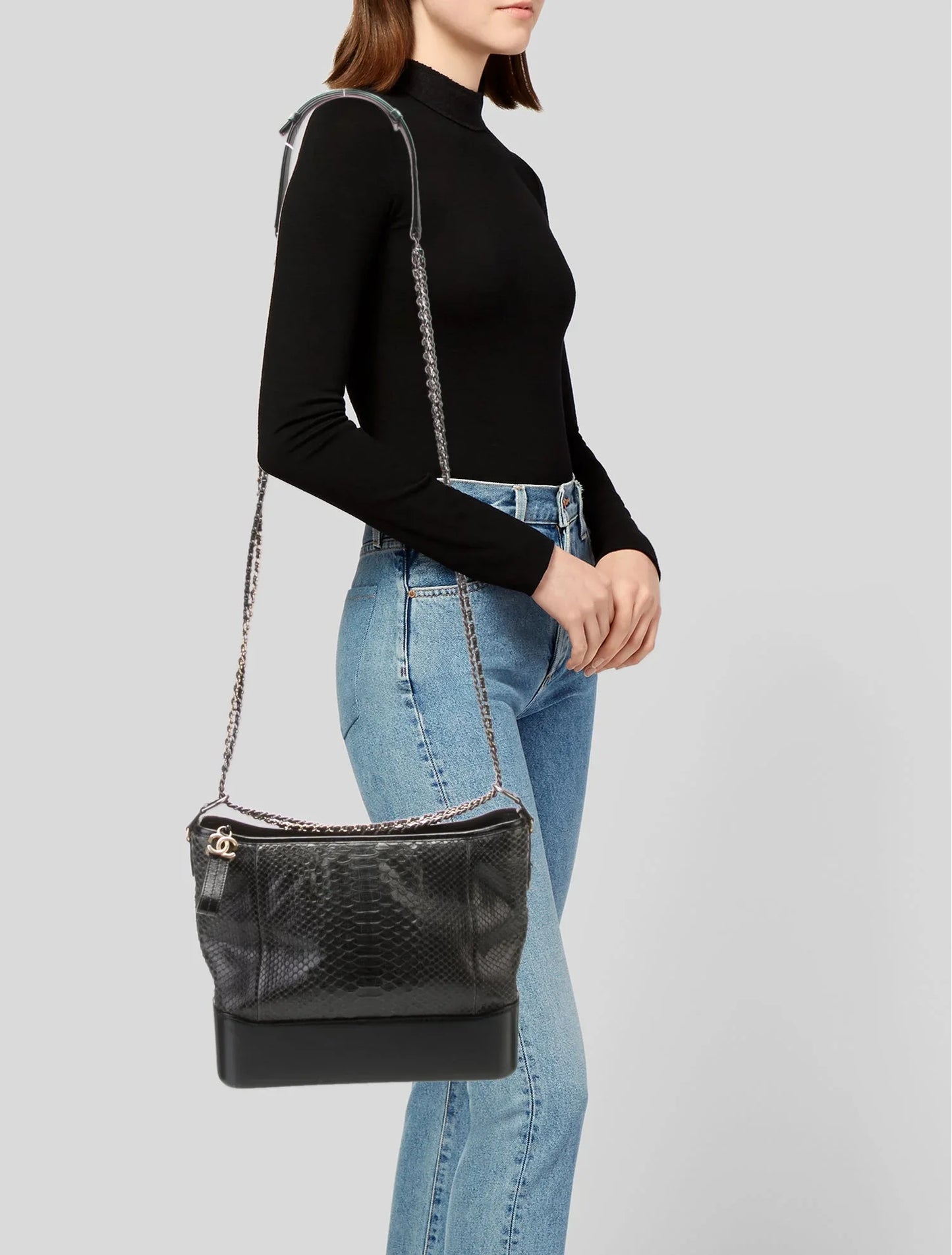 Bolso hobo Gabrielle grande de pitón