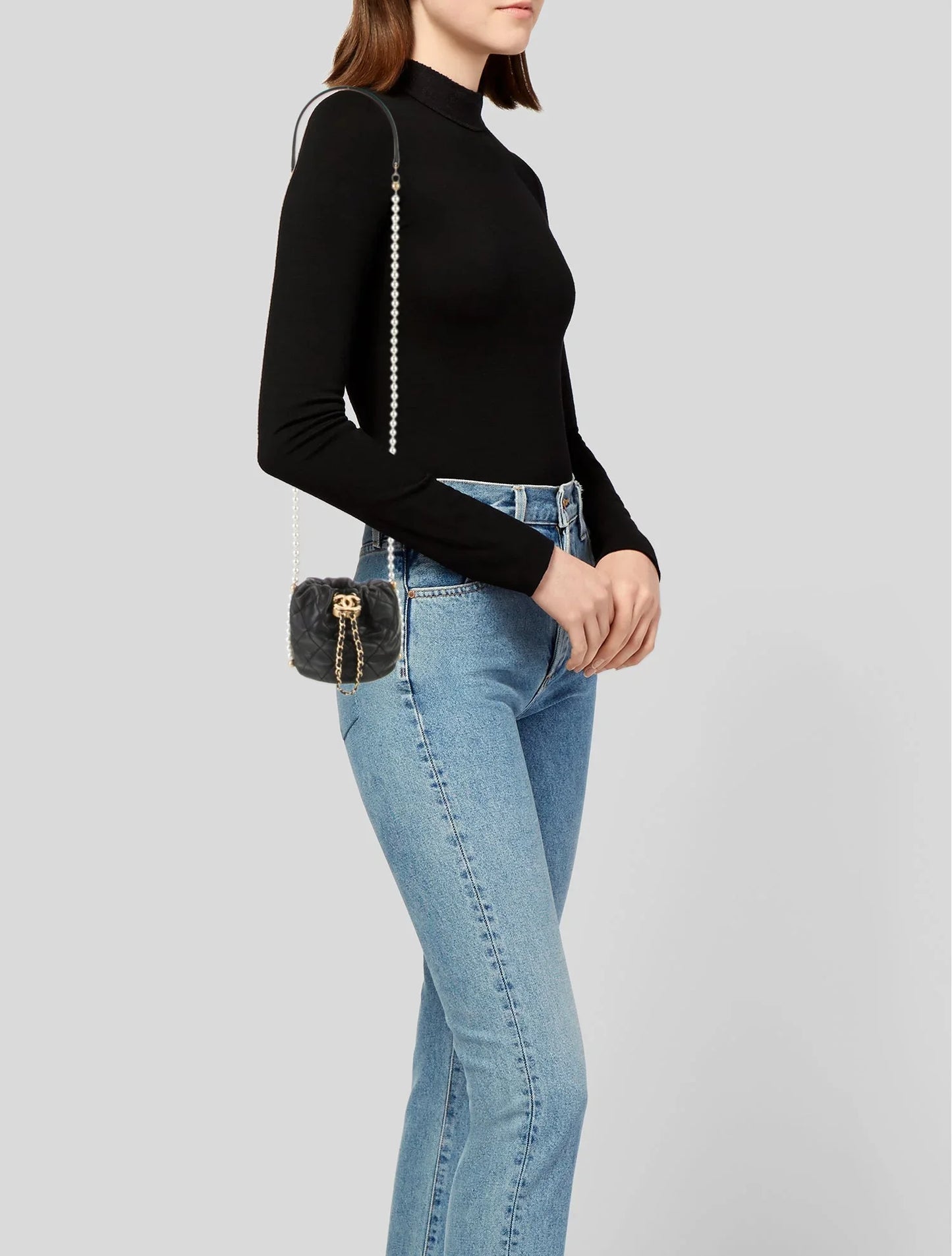 Mini About Pearls Bucket Bag