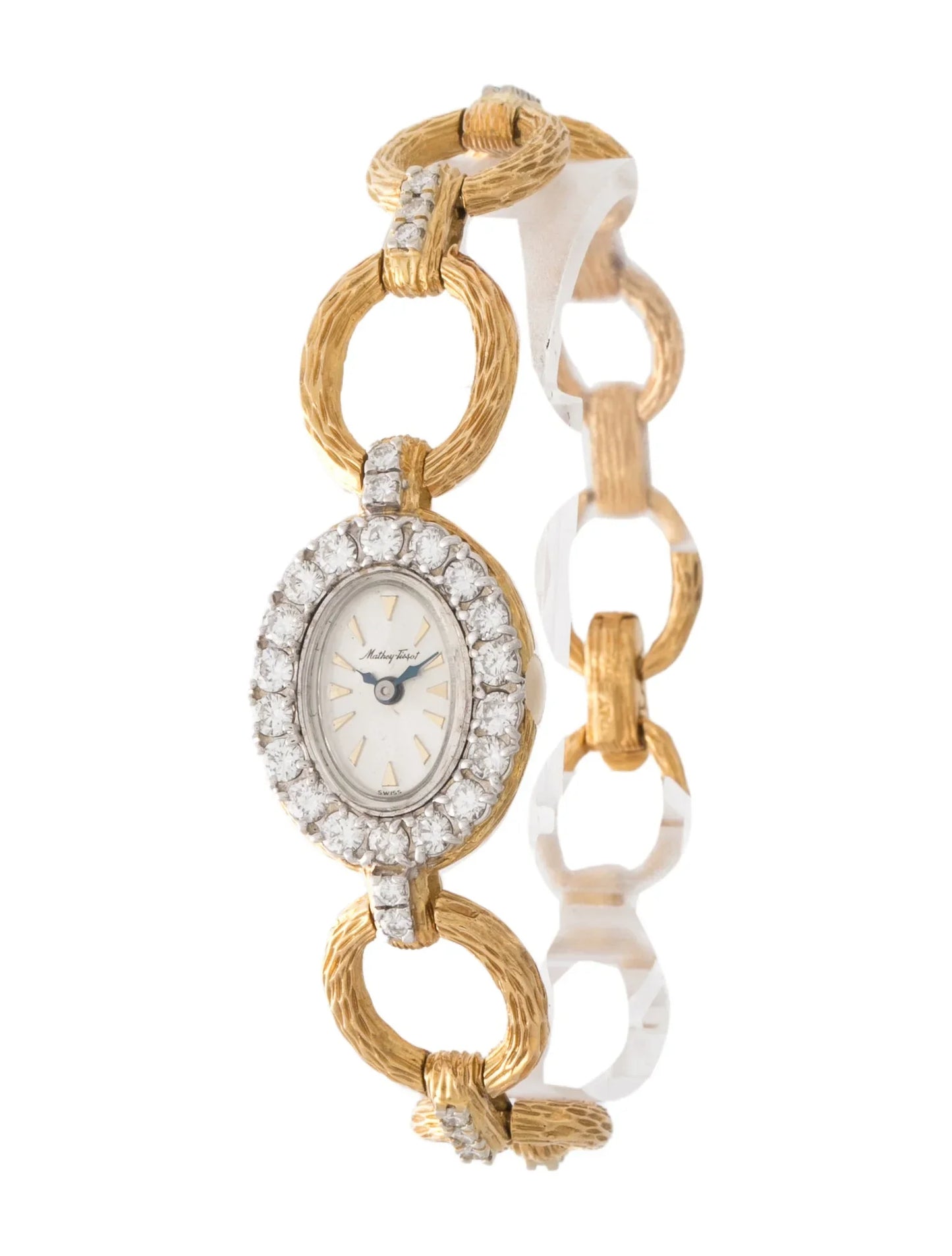 Mathey-Tissot Vintage 18K Gold Oval Link Watch