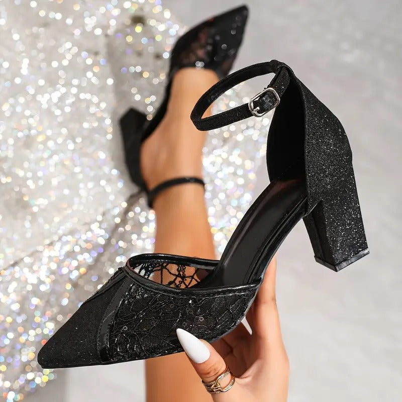 Women's Elegant Sequins High Heeled Shoes