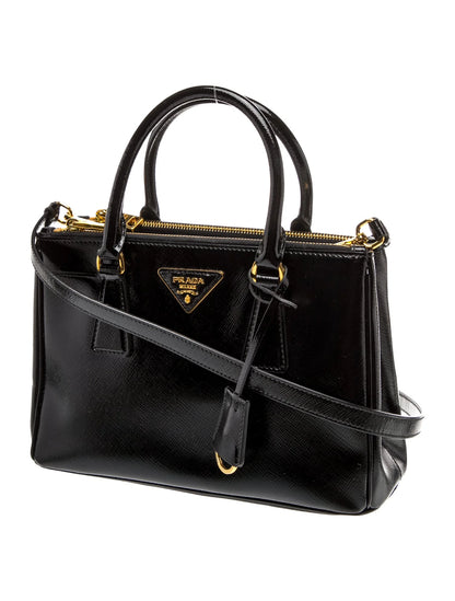 Saffiano Vernice Leather Top Handle Bag
