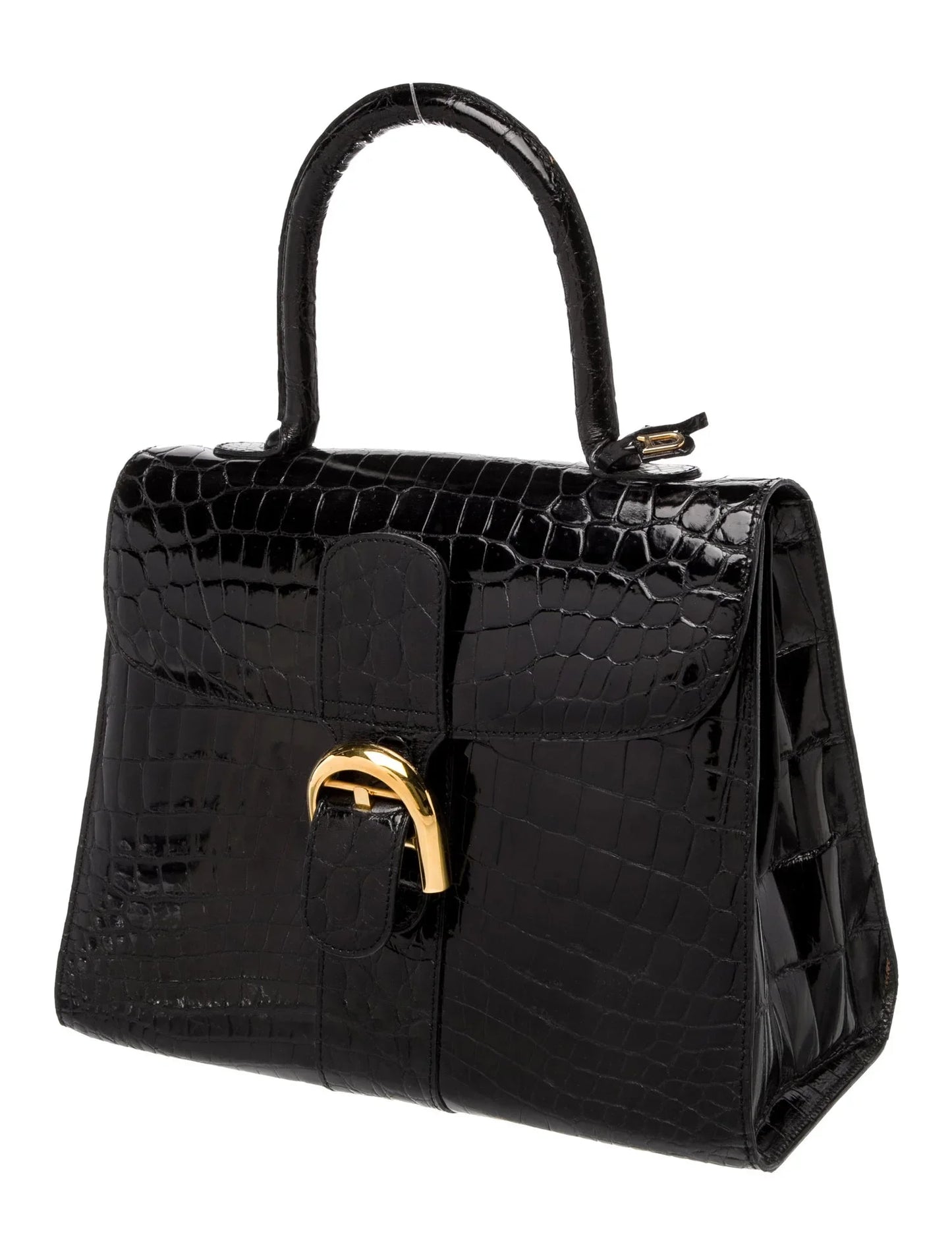 Crocodile Top Handle Bag MM Vintage