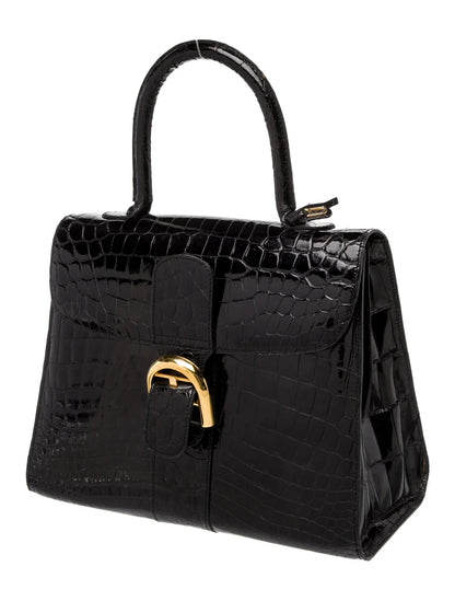 Crocodile Top Handle Bag MM Vintage