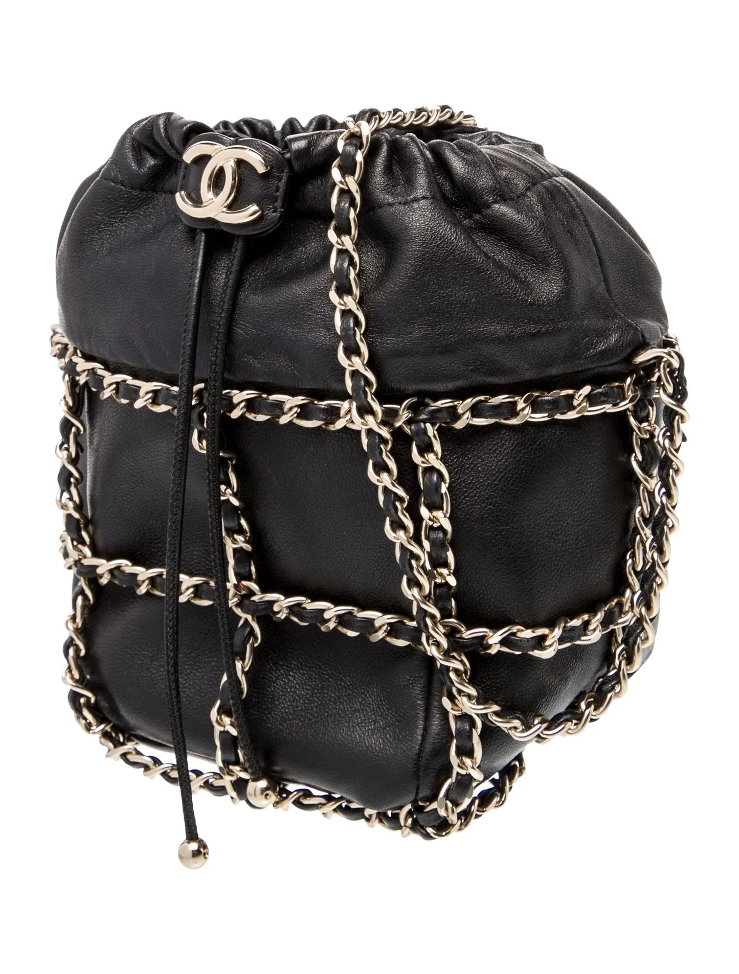 Chain Drawstring Bucket Bag