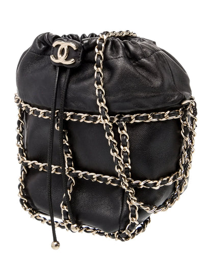 Chain Drawstring Bucket Bag