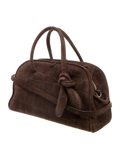 Suede Top Handle Bag