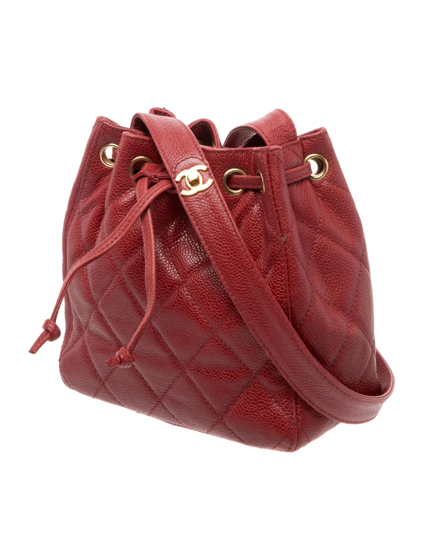 Quilted Caviar Bucket Bag