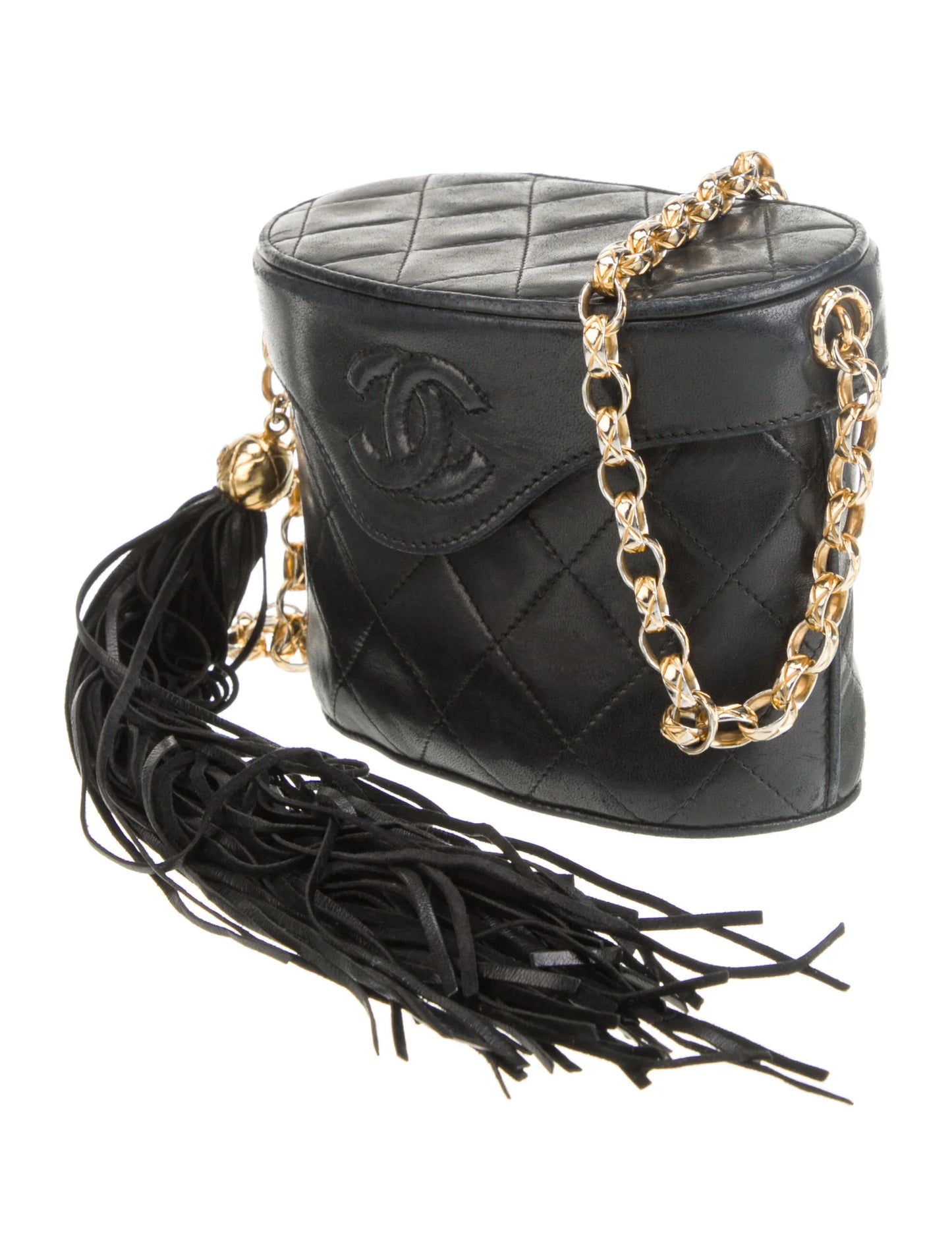 Quilted Tassel Bucket Bag