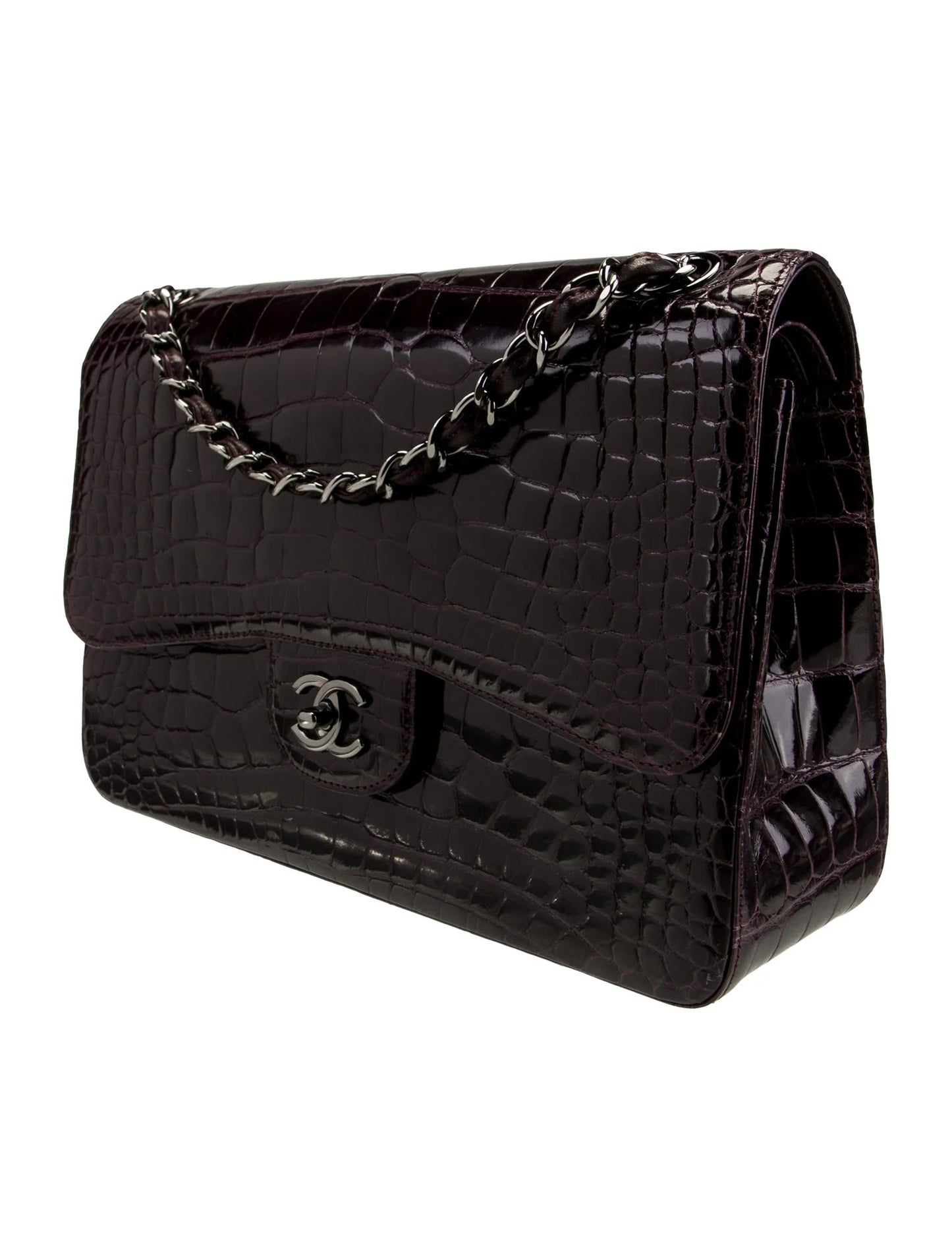 Classic Jumbo Alligator Double Flap Bag