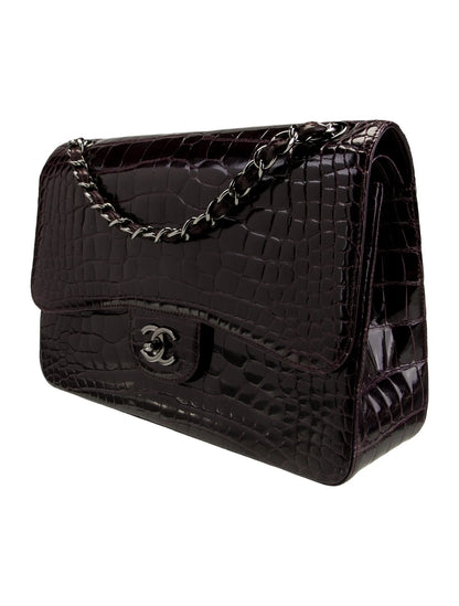 Classic Jumbo Alligator Double Flap Bag