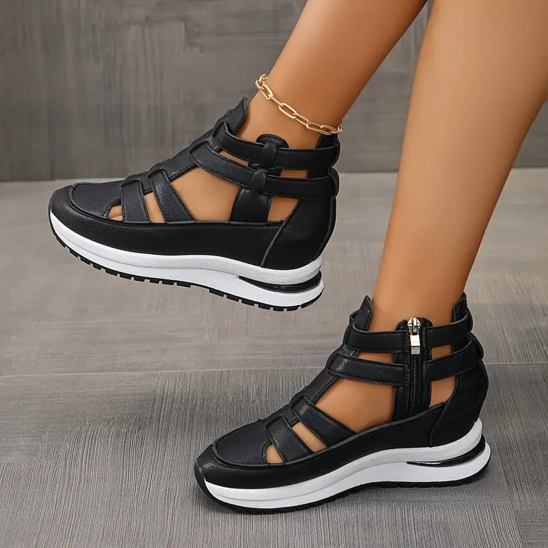 🔥Last Day 60% OFF - Side Zipper Comfortable Lightweight Wedge Sandals