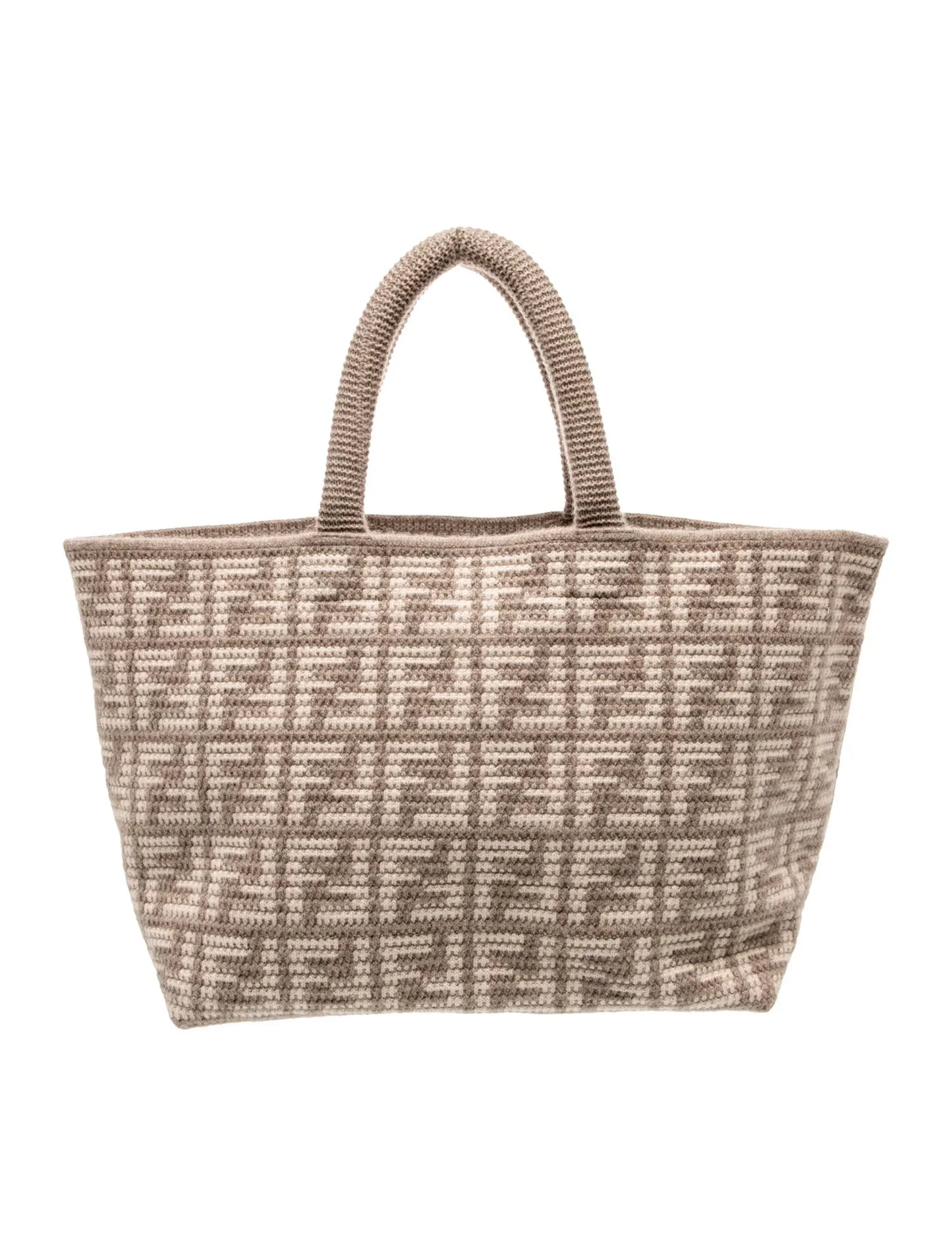 Zucca FF Cashmere Knit FF Large Shopper Tote Tortora Large