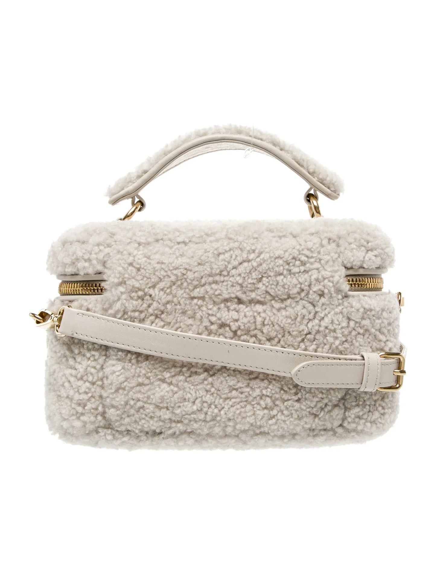 Shearling Top Handle Bag