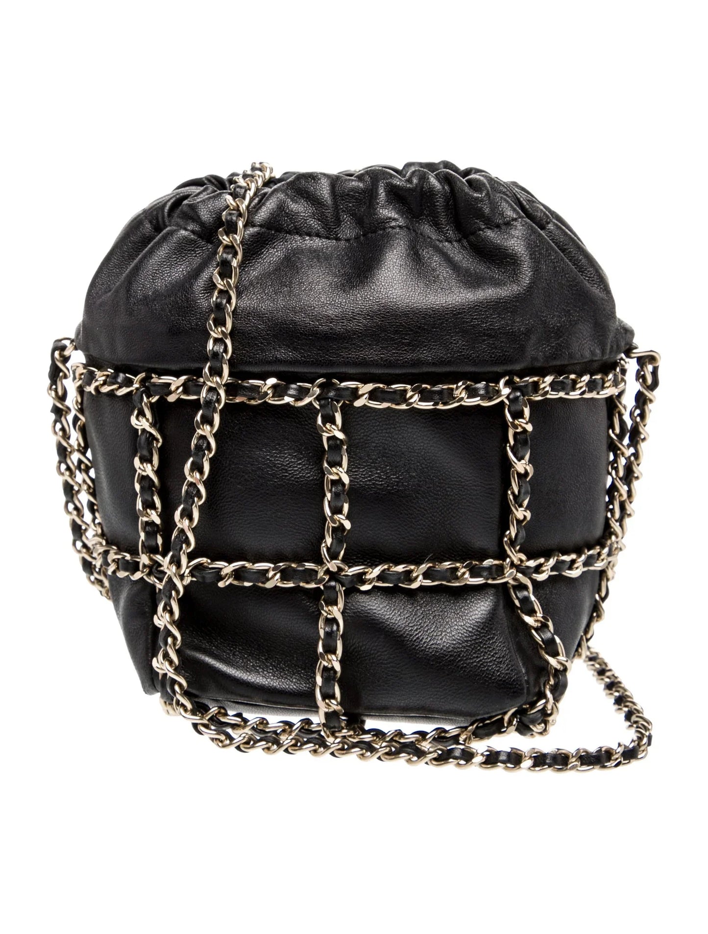 Chain Drawstring Bucket Bag