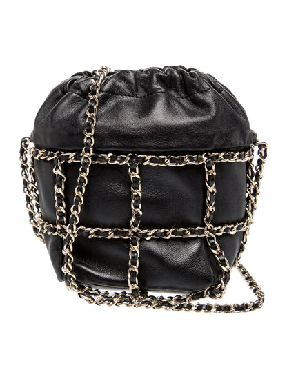 Chain Drawstring Bucket Bag