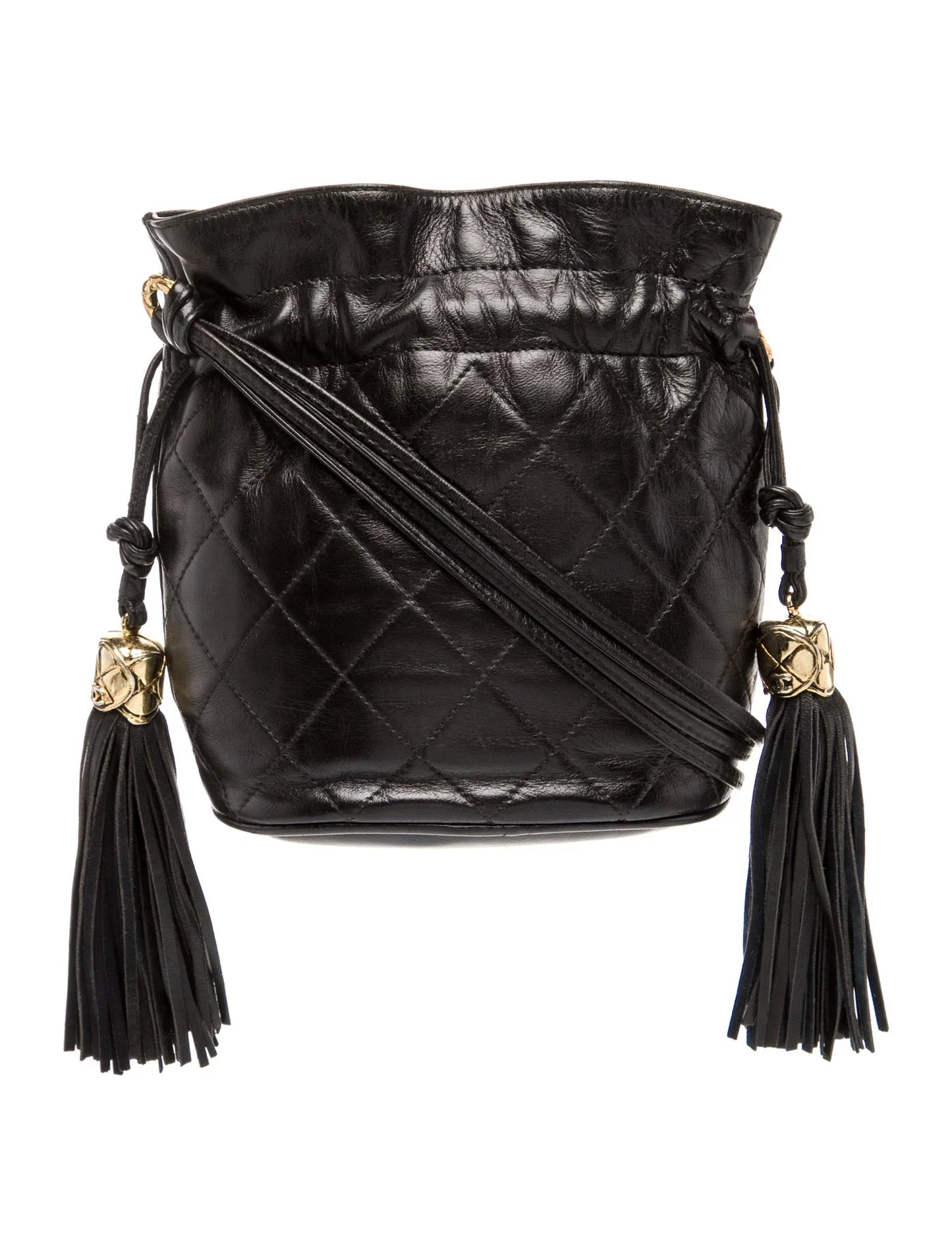 Quilted Tassel Bucket Bag