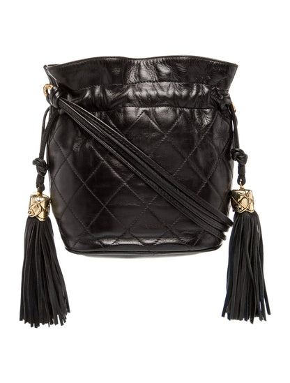 Quilted Tassel Bucket Bag