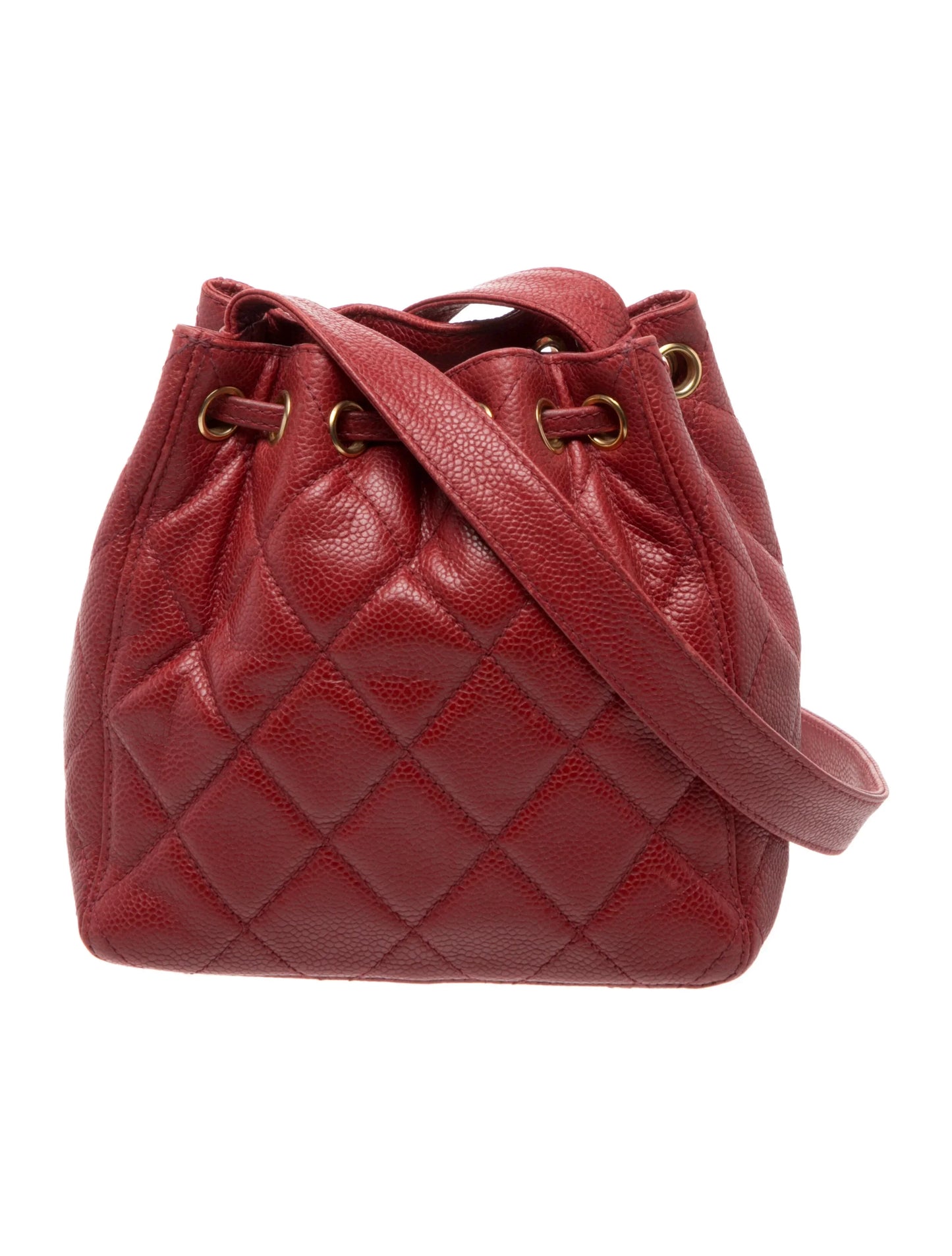 Quilted Caviar Bucket Bag