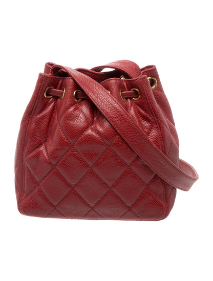 Quilted Caviar Bucket Bag