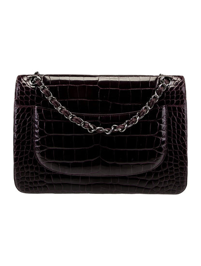Classic Jumbo Alligator Double Flap Bag
