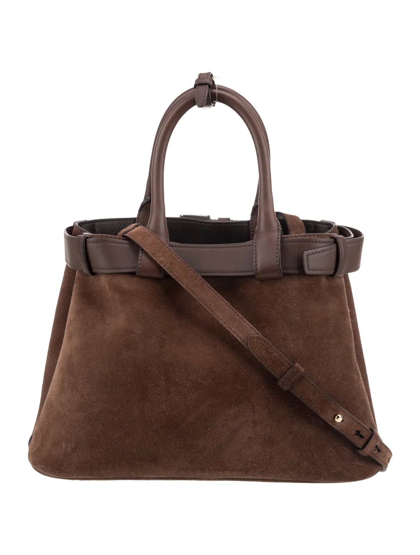 Scamosciato Suede Buckle Bag w/Belt Medium