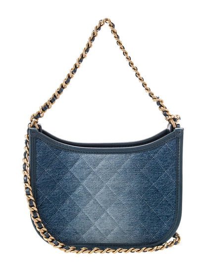 Bolso hobo Chanel de denim acolchado