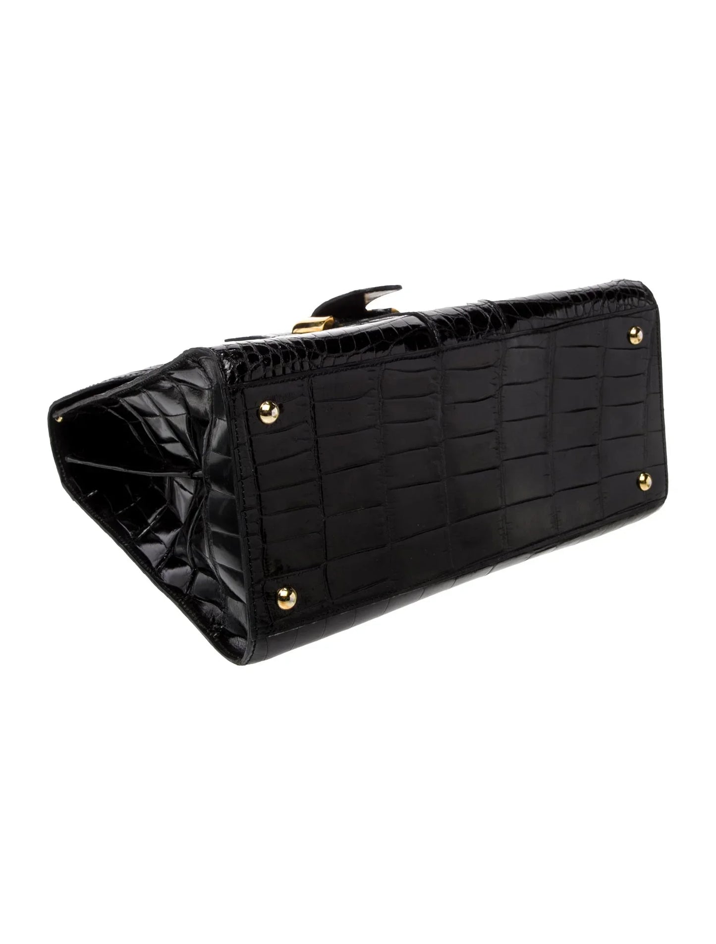 Crocodile Top Handle Bag MM Vintage