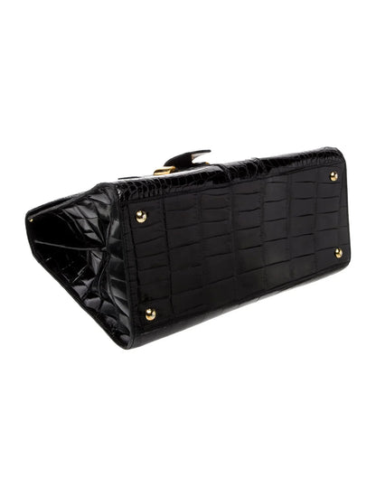 Crocodile Top Handle Bag MM Vintage