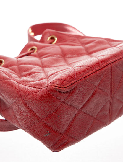Quilted Caviar Bucket Bag