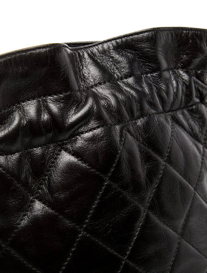 Quilted Tassel Bucket Bag