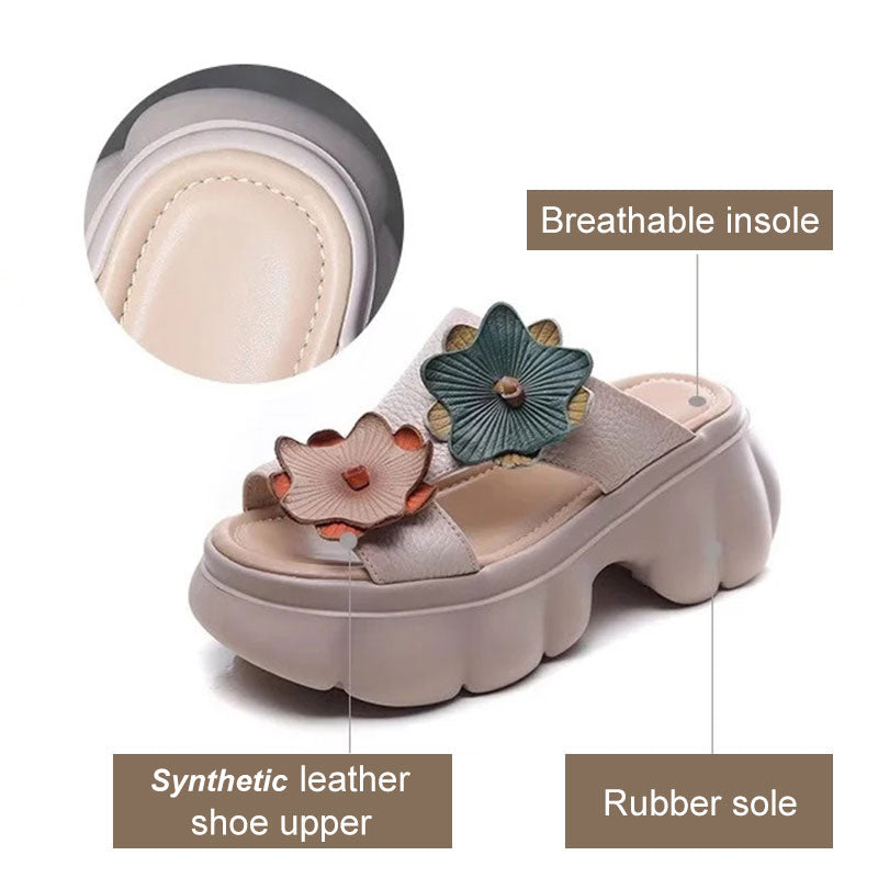 🌸Hot Sale 50% OFF🌸Flower Decor Women's Thick Sole Slide Sandals☁️👡
